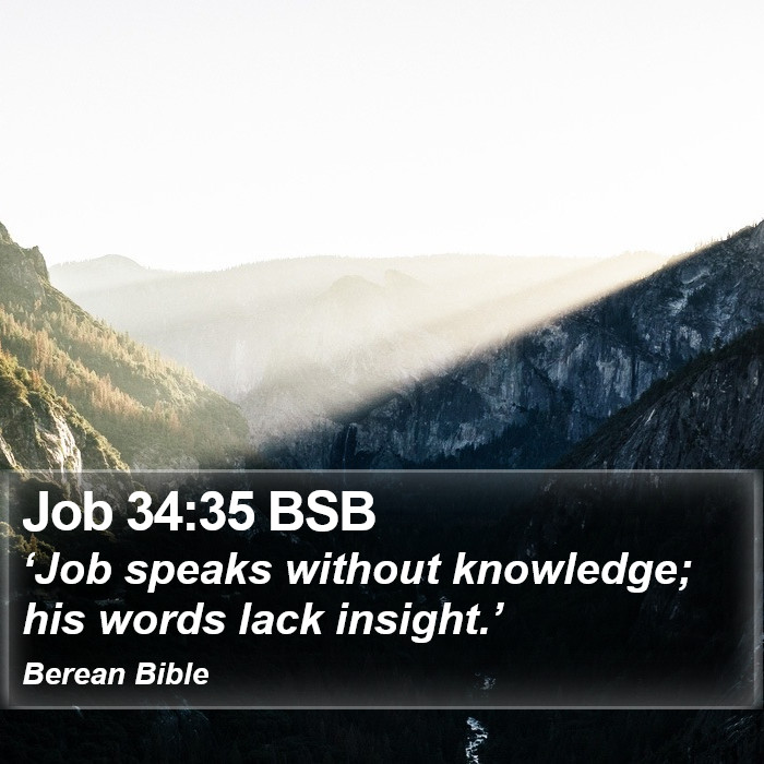 Job 34:35 BSB Bible Study