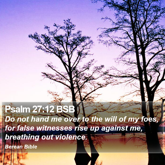 Psalms 27:12 BSB Bible Study