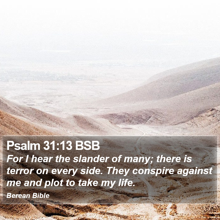 Psalms 31:13 BSB Bible Study