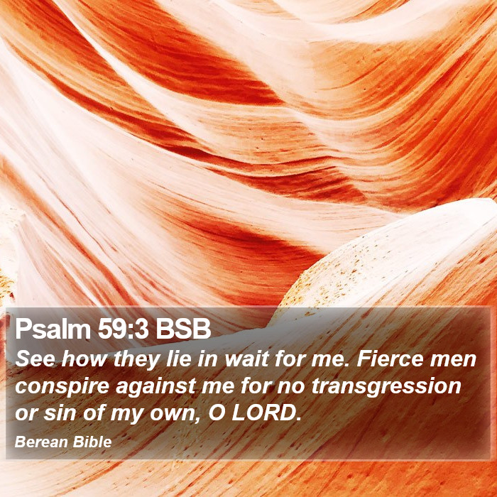 Psalms 59:3 BSB Bible Study