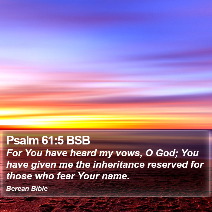 Psalms 61:5 BSB Bible Study