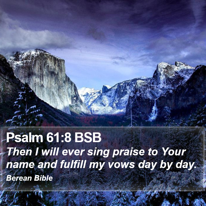 Psalms 61:8 BSB Bible Study