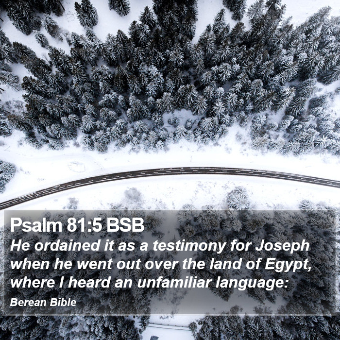 Psalms 81:5 BSB Bible Study