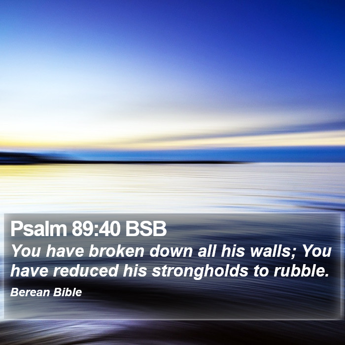 Psalms 89:40 BSB Bible Study