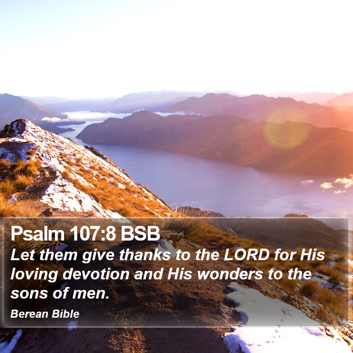 Psalms 107:8 BSB Bible Study