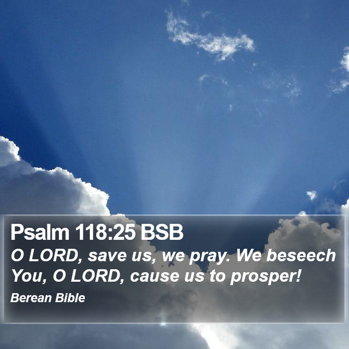 Psalms 118:25 BSB Bible Study