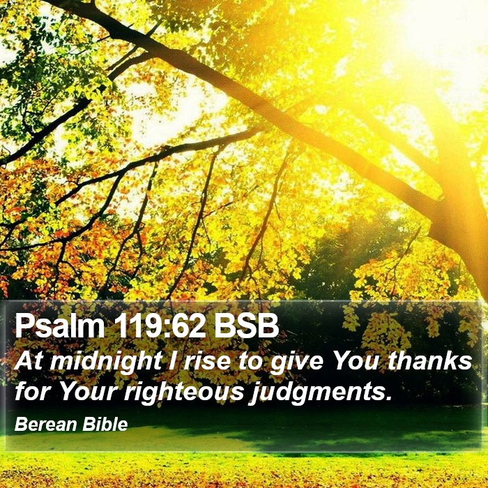 Psalms 119:62 BSB Bible Study