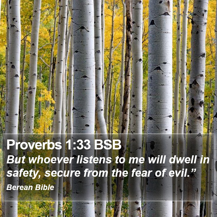 Proverbs 1:33 BSB Bible Study