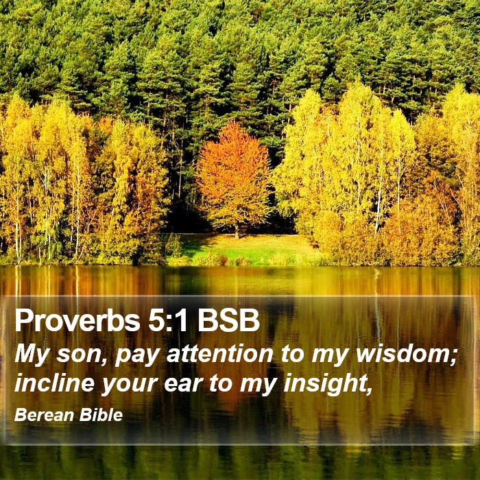 Proverbs 5:1 BSB Bible Study