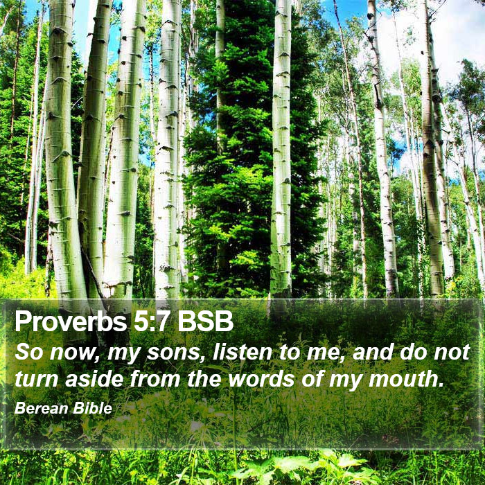 Proverbs 5:7 BSB Bible Study