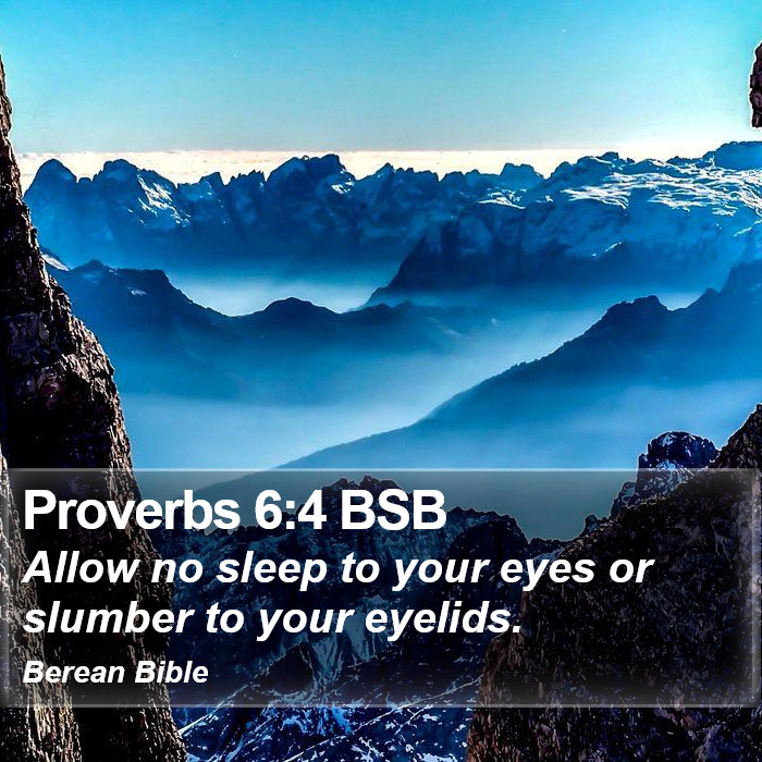 Proverbs 6:4 BSB Bible Study