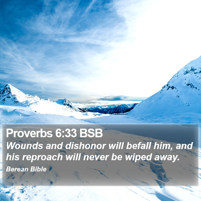 Proverbs 6:33 BSB Bible Study