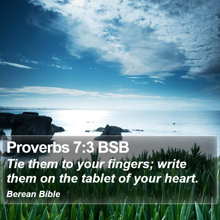 Proverbs 7:3 BSB Bible Study