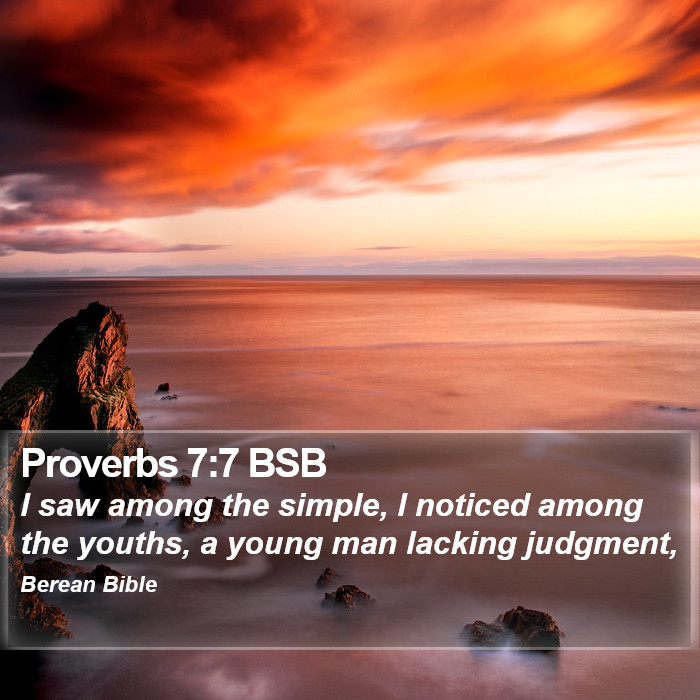 Proverbs 7:7 BSB Bible Study