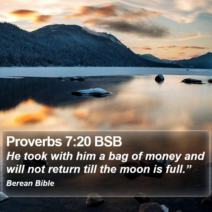 Proverbs 7:20 BSB Bible Study