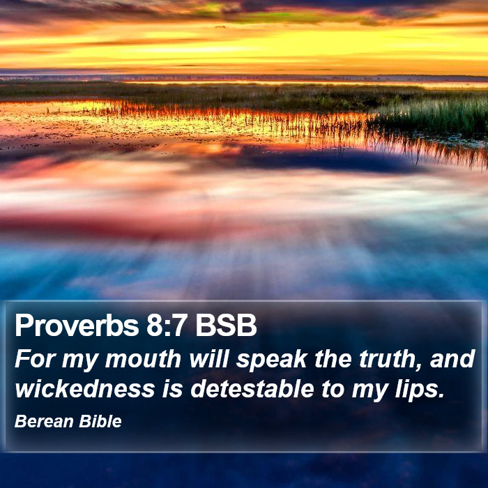 Proverbs 8:7 BSB Bible Study