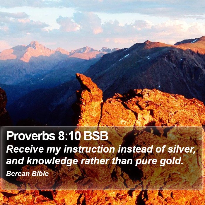 Proverbs 8:10 BSB Bible Study