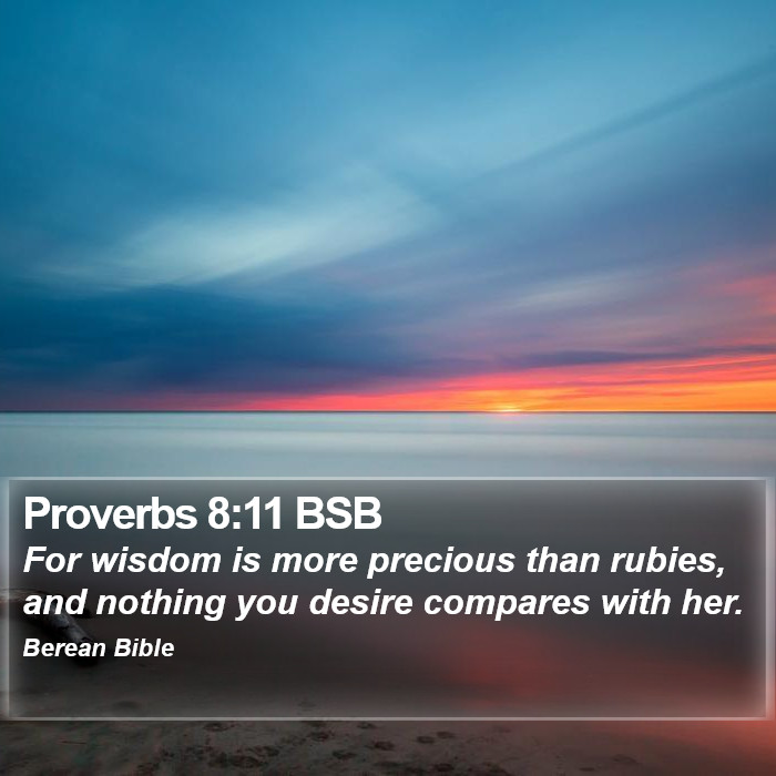 Proverbs 8:11 BSB Bible Study