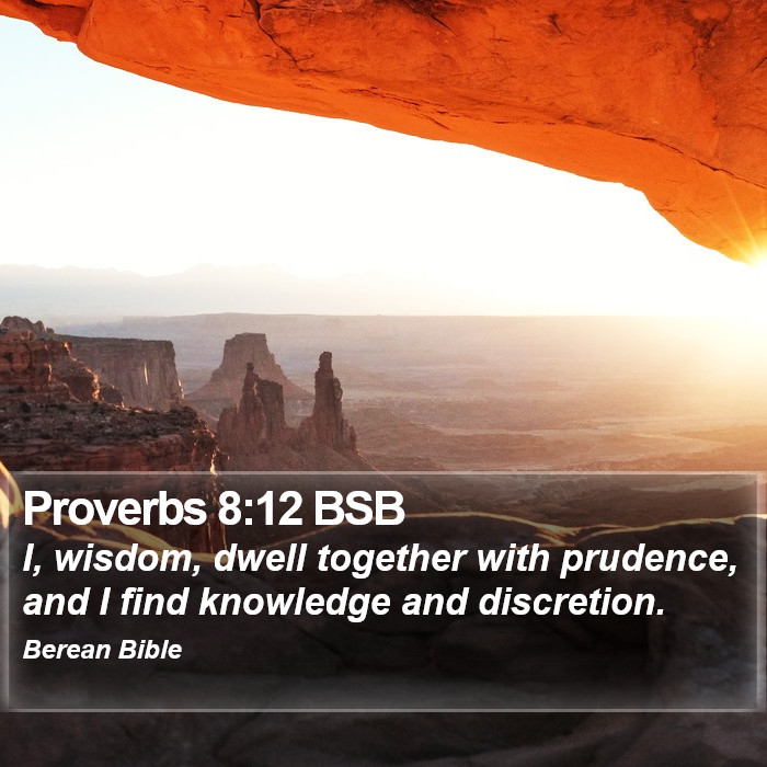 Proverbs 8:12 BSB Bible Study