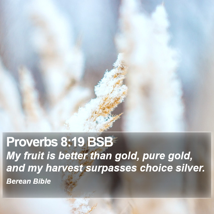 Proverbs 8:19 BSB Bible Study