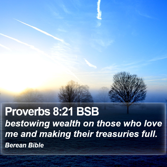 Proverbs 8:21 BSB Bible Study