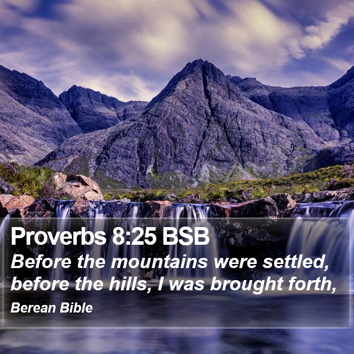 Proverbs 8:25 BSB Bible Study