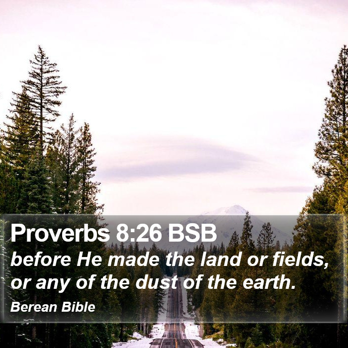 Proverbs 8:26 BSB Bible Study