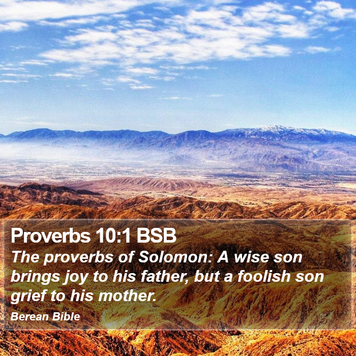 Proverbs 10:1 BSB Bible Study