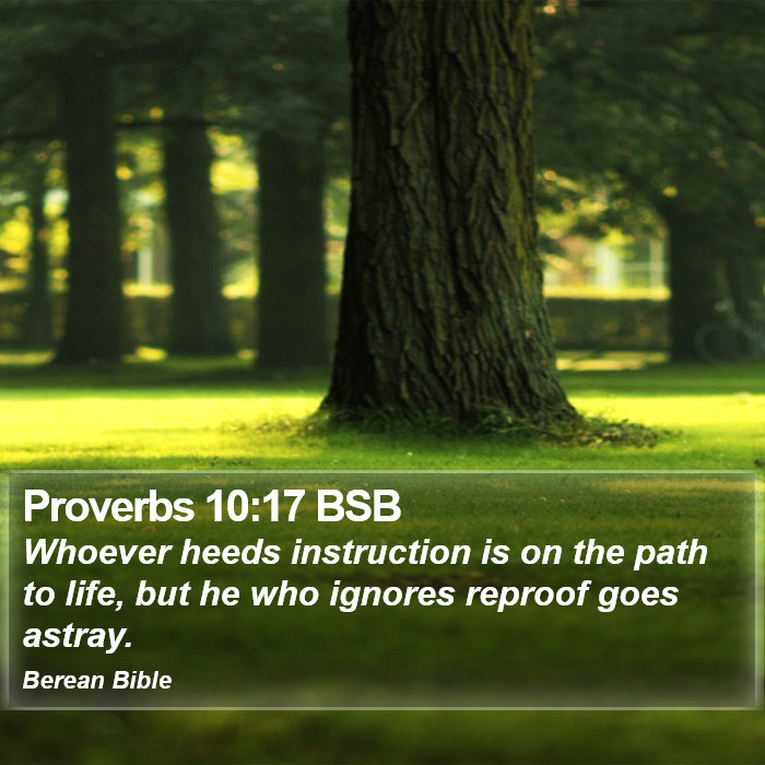 Proverbs 10:17 BSB Bible Study