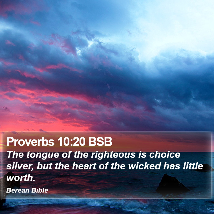 Proverbs 10:20 BSB Bible Study