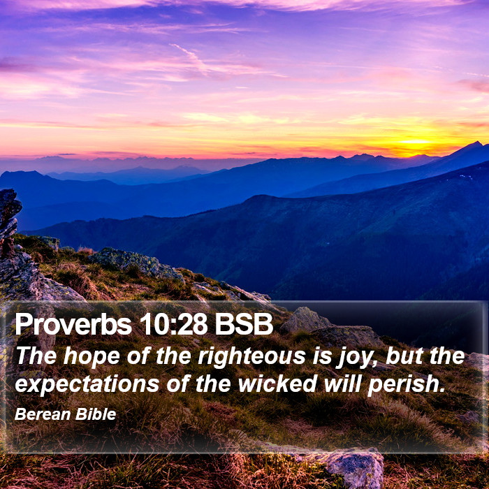 Proverbs 10:28 BSB Bible Study