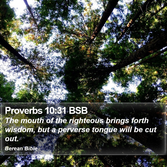 Proverbs 10:31 BSB Bible Study