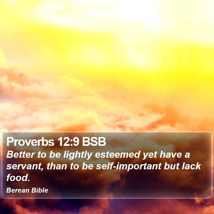 Proverbs 12:9 BSB Bible Study