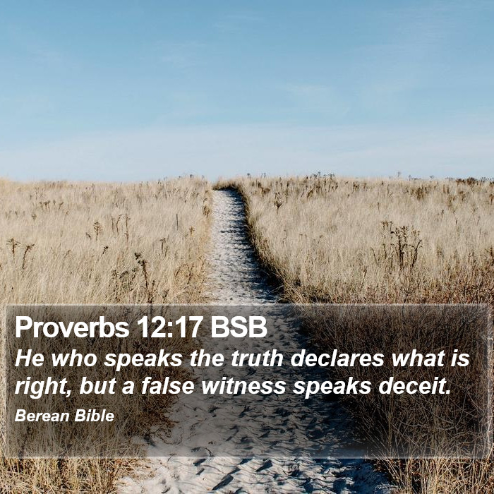 Proverbs 12:17 BSB Bible Study