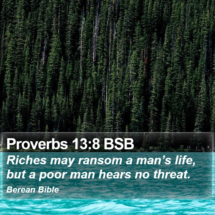 Proverbs 13:8 BSB Bible Study