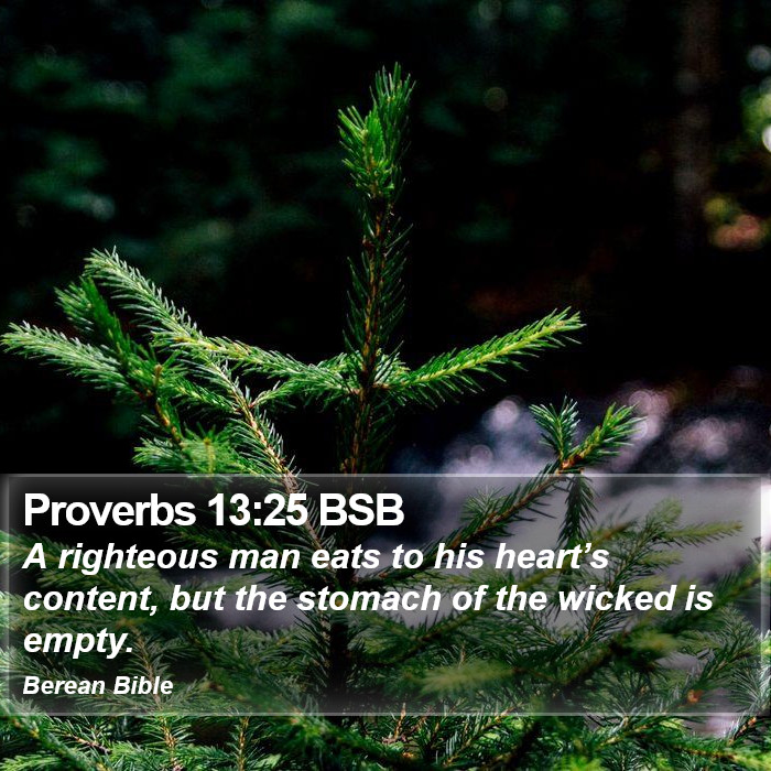 Proverbs 13:25 BSB Bible Study