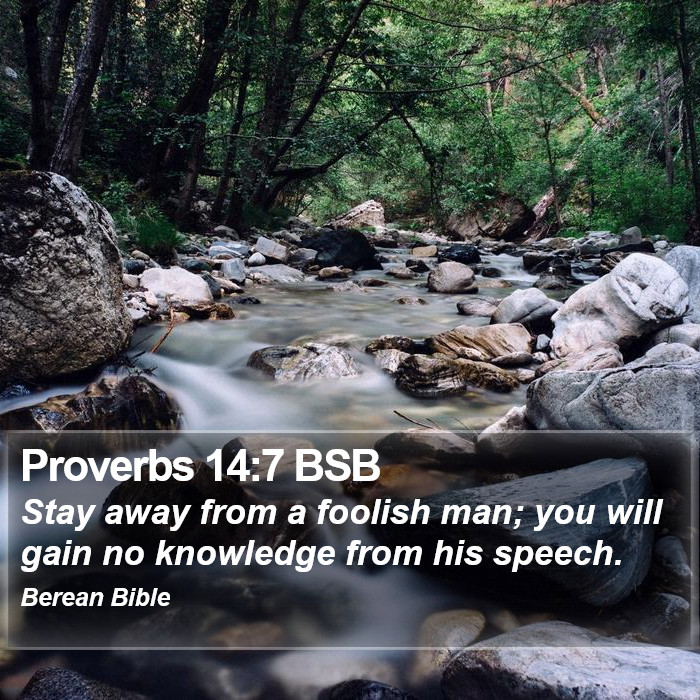 Proverbs 14:7 BSB Bible Study