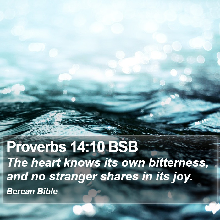 Proverbs 14:10 BSB Bible Study