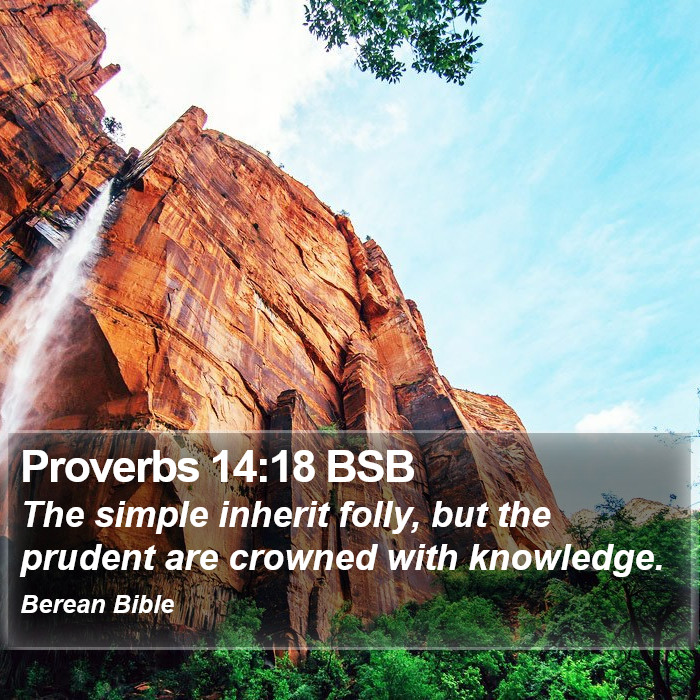 Proverbs 14:18 BSB Bible Study