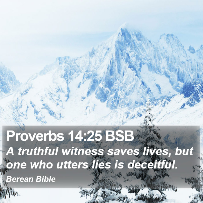 Proverbs 14:25 BSB Bible Study