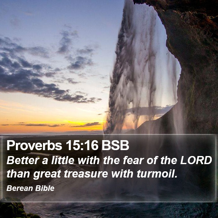 Proverbs 15:16 BSB Bible Study