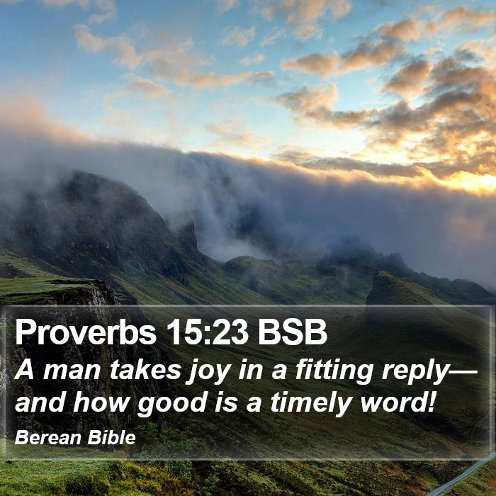 Proverbs 15:23 BSB Bible Study