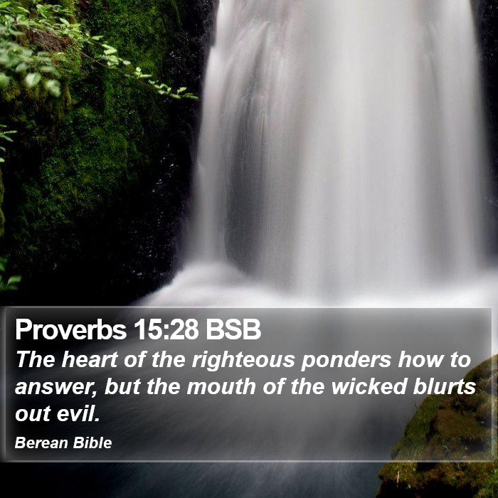 Proverbs 15:28 BSB Bible Study