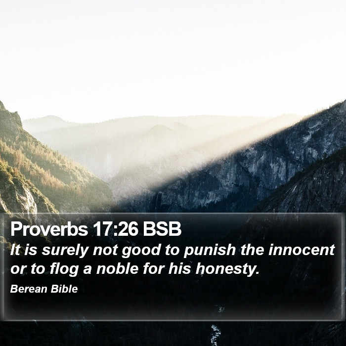 Proverbs 17:26 BSB Bible Study