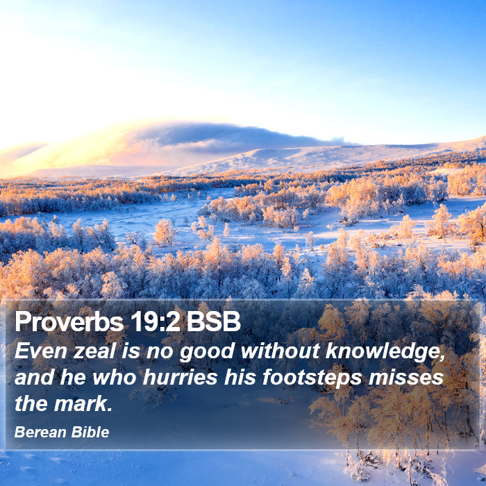 Proverbs 19:2 BSB Bible Study