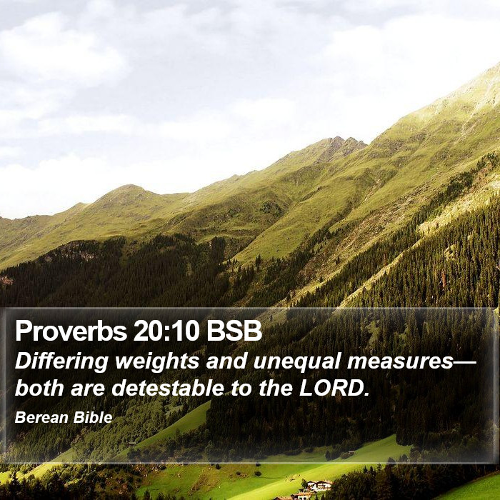 Proverbs 20:10 BSB Bible Study