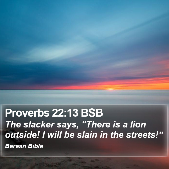 Proverbs 22:13 BSB Bible Study