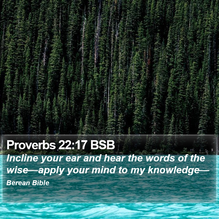 Proverbs 22:17 BSB Bible Study