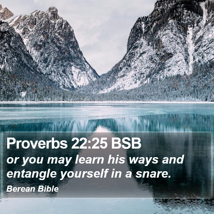 Proverbs 22:25 BSB Bible Study