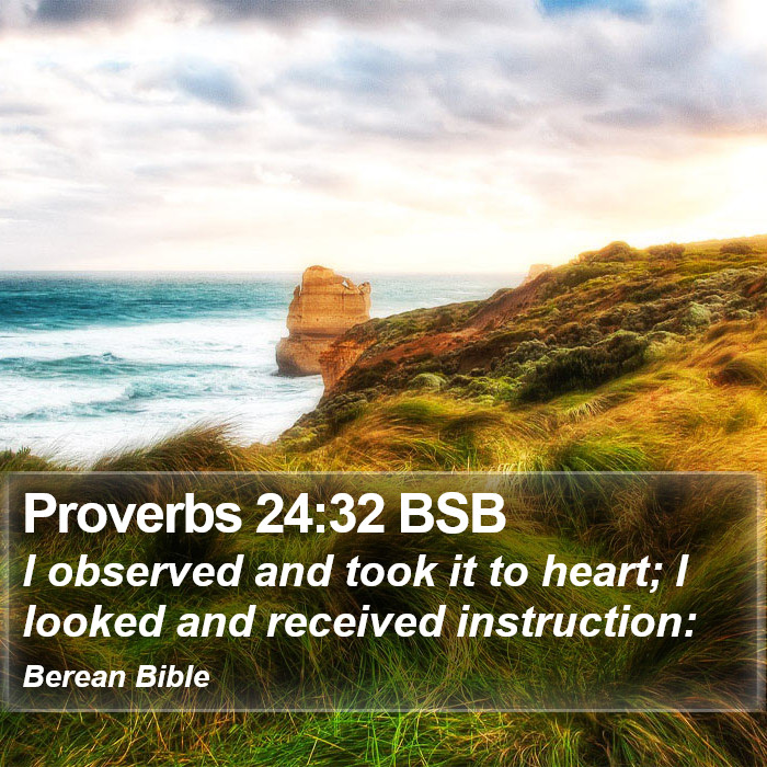 Proverbs 24:32 BSB Bible Study